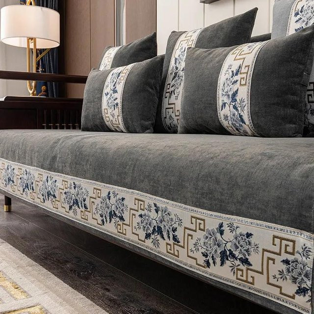 Rutschfester Chenille-Sofabezug von Your Warm Home in Grau, weiches Sofatuch für dein Sofa, Breite: 90 cm, Tiefe: 210 cm - Bild 1