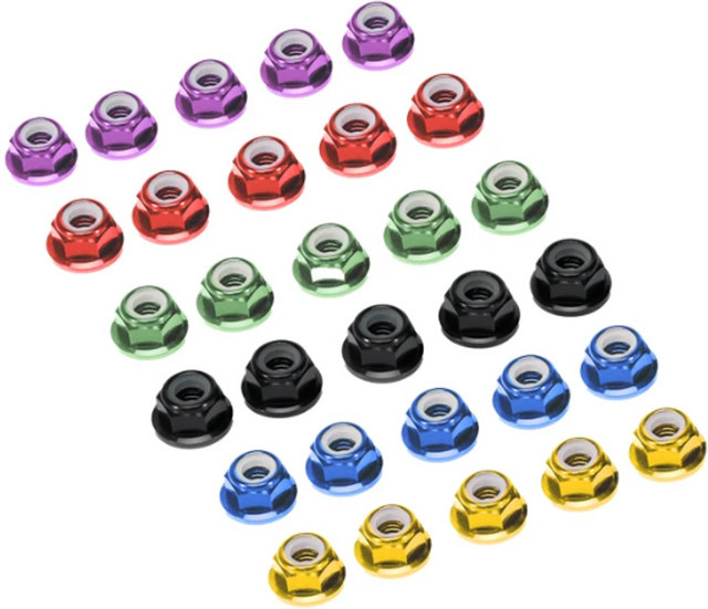 FlyFishRC M5 Bunt Eloxierter Aluminium Flansch Nylon Konter Mutter, Bunt / Mehrfarbig - Bild 1