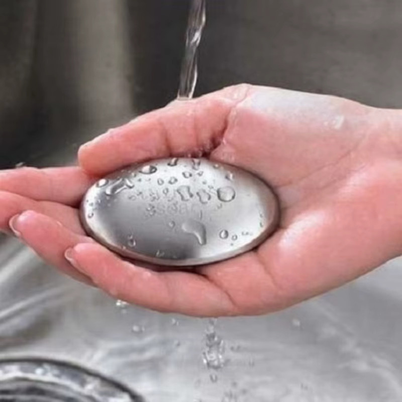 YOCITY Edelstahl-Deodorant-Seife in Silber zur Geruchsbeseitigung von Knoblauch und Fisch für Waschraum und Küche - Bild 4