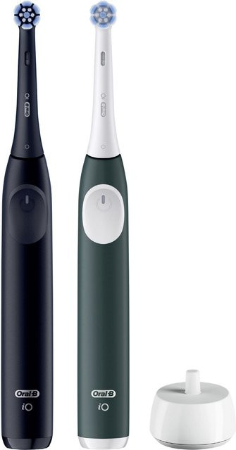 Oral-B iO Series 2 Elektrische Zahnbürste mit 2 Handstücken, Night Black/Forest Green - Bild 1
