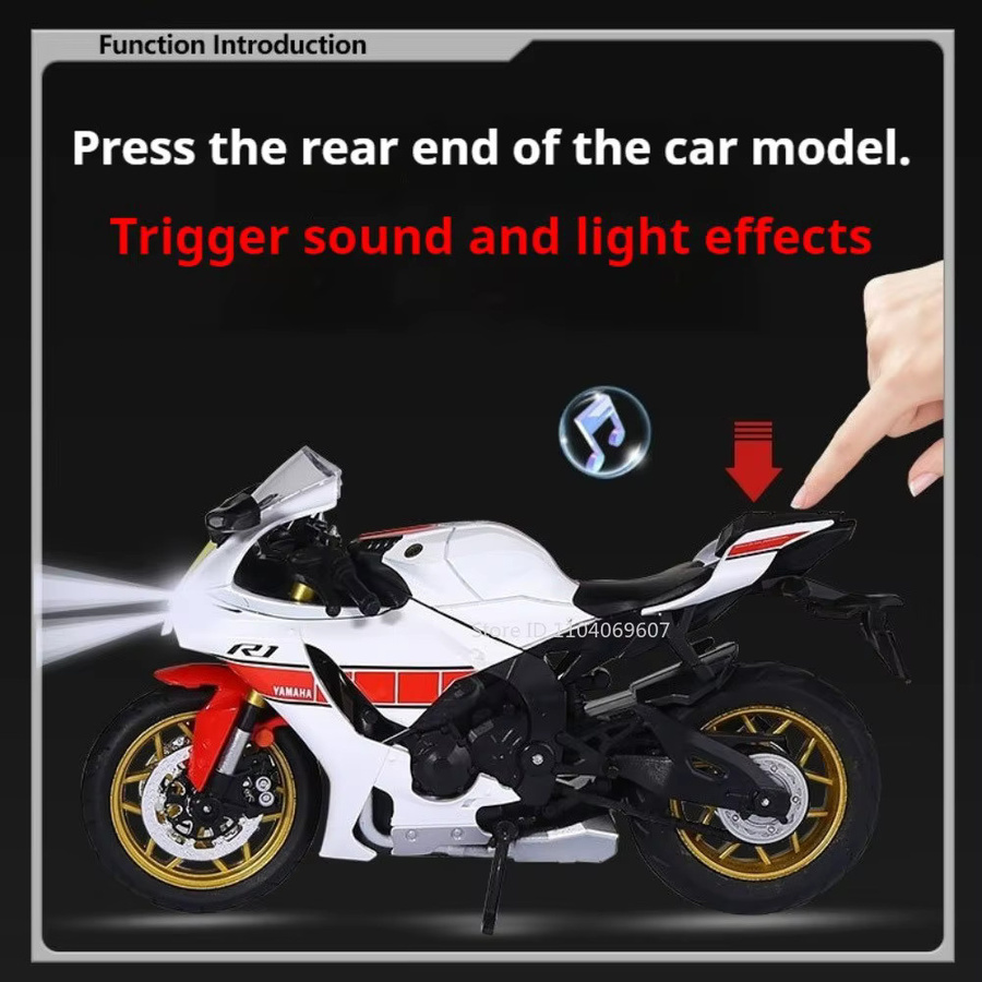 MAKEDA R1 HP4 Modell Motorrad, 1:12, Metall, mit Licht und Sound - Bild 2