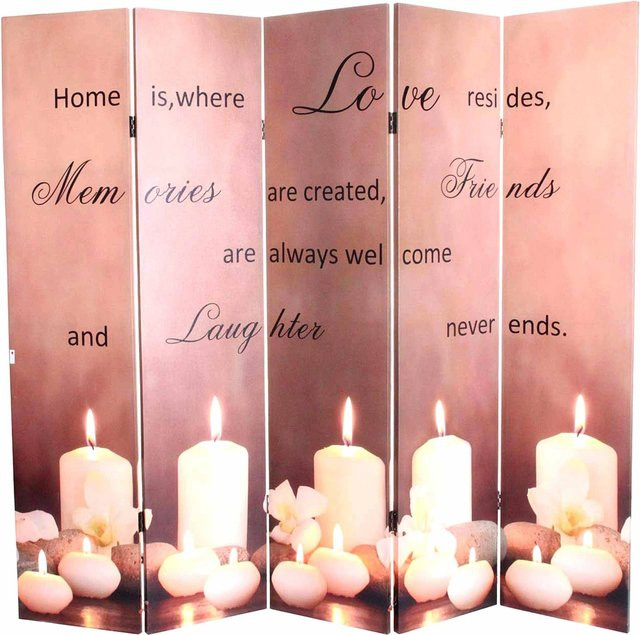 MCW LED-Paravent Candles Multicolor aus Tannenholz und Polyester - Bild 1