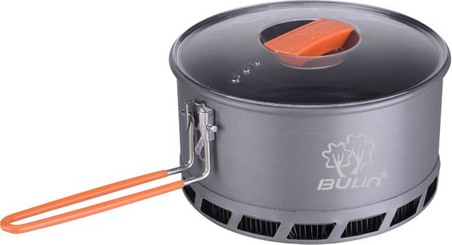 Bulin S2500 Camping Kochtopf aus Aluminium mit Glasdeckel, Grau, 2 l - Bild 1