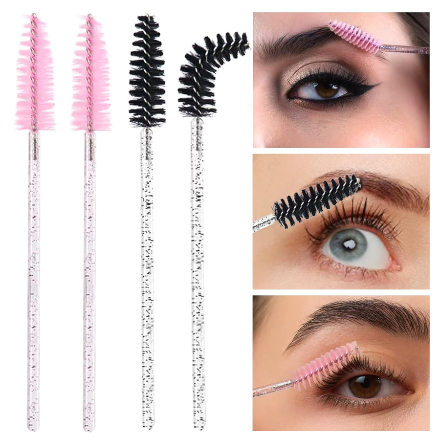 RUZOFO Einweg-Mascara-Stäbe, 100 Stück, Wimpernspulen mit Kristall-Design - Bild 3