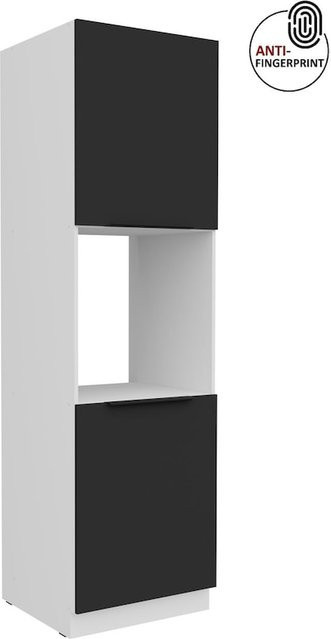 Küchen Hochschrank ARIA Schwarz matt Anti Fingerprint Breite: 60 cm - Bild 1