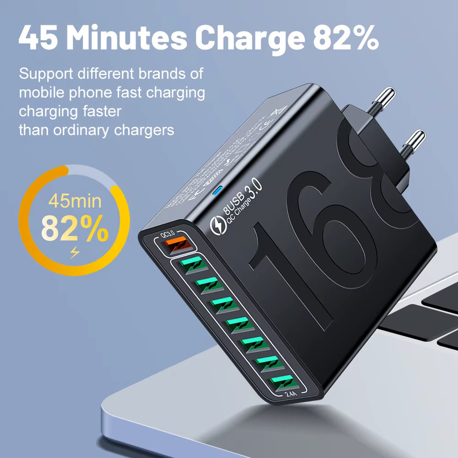 GUSEYEE 150 W USB Quick Charge 3.0 Ladegerät mit USB-A Anschluss in Schwarz - Bild 2