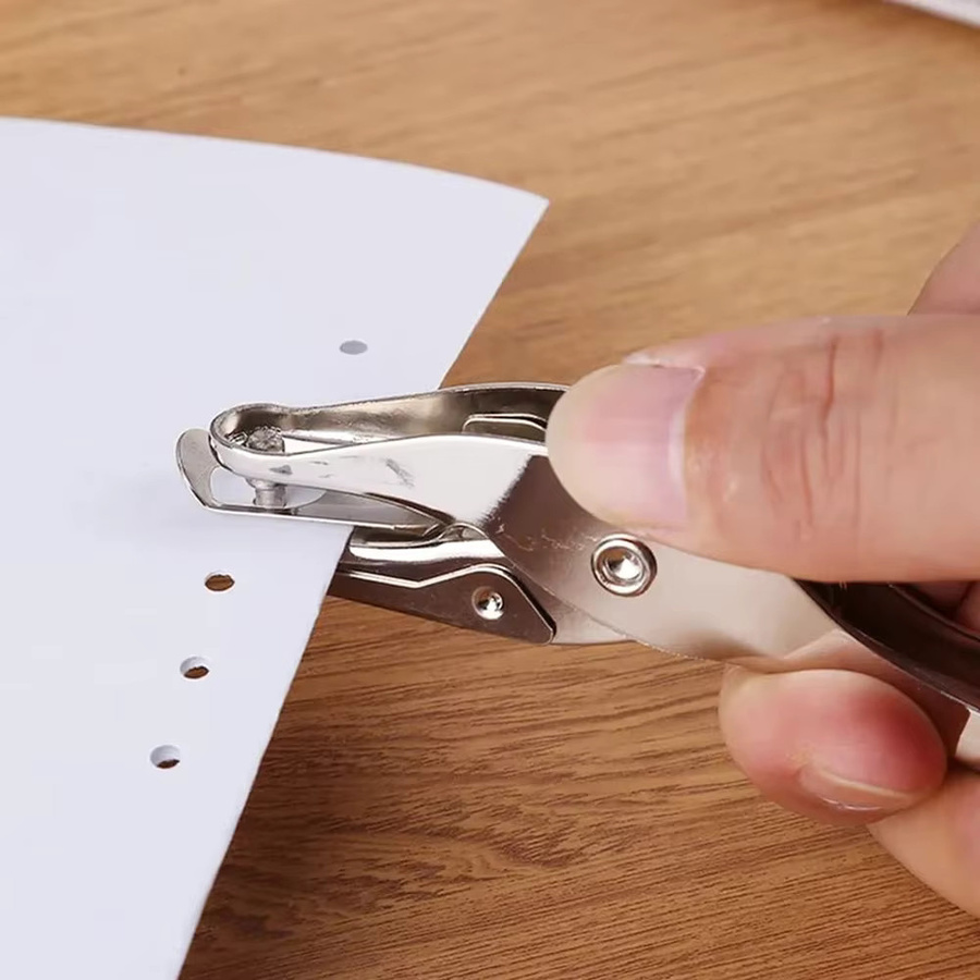 Manuelle 3 mm Lochstanze aus Metall für Papier und Dokumente in Silber - Bild 3