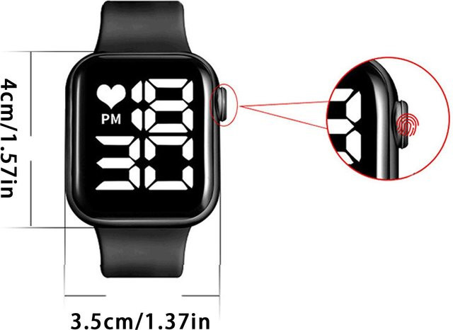 Koogeelife Digitaluhr, Quarz, Silikon, Schwarz, Kinder - Bild 1