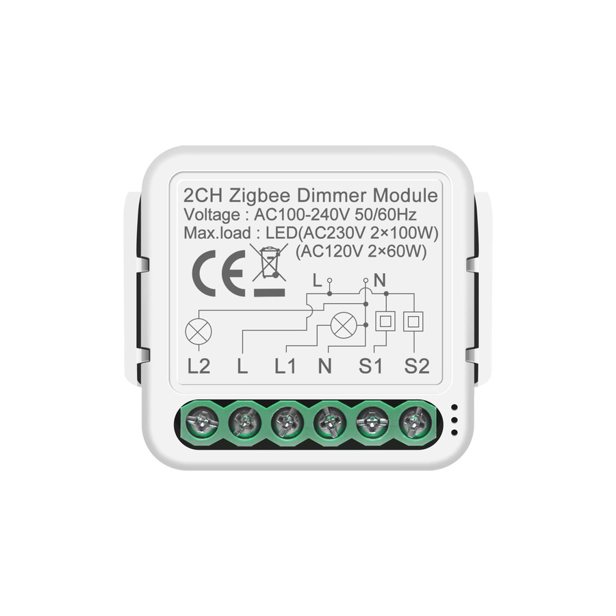 GIRIER Tuya Smart Dimmer Switch Modul ZigBee Breaker Relais in Weiß für dimmbare Glühbirnen mit 2-Wege-Steuerung, kompatibel mit Alexa und Google Assistant - Bild 4