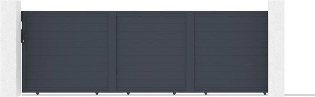 Casanoov Motorisiertes Schiebetor Eiger aus Aluminium in Anthrazit und Grau mit Ranger C300 Motorisierung, B: 500 cm, H: 160 cm - Bild 1