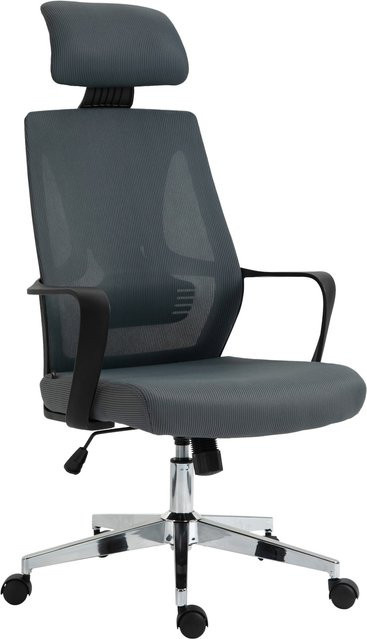 CLP Bürostuhl Kanab Ergonomisch mit Lendenwirbelstütze und verstellbarer Kopfstütze in modernem Stoffdesign - Bild 1