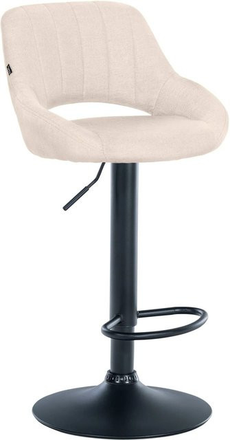 DELUKE Barhocker SEGAD mit Lehne, Stoff Creme und Schwarz, B/T/H: 46,5 x 48 x 85 cm - Bild 1
