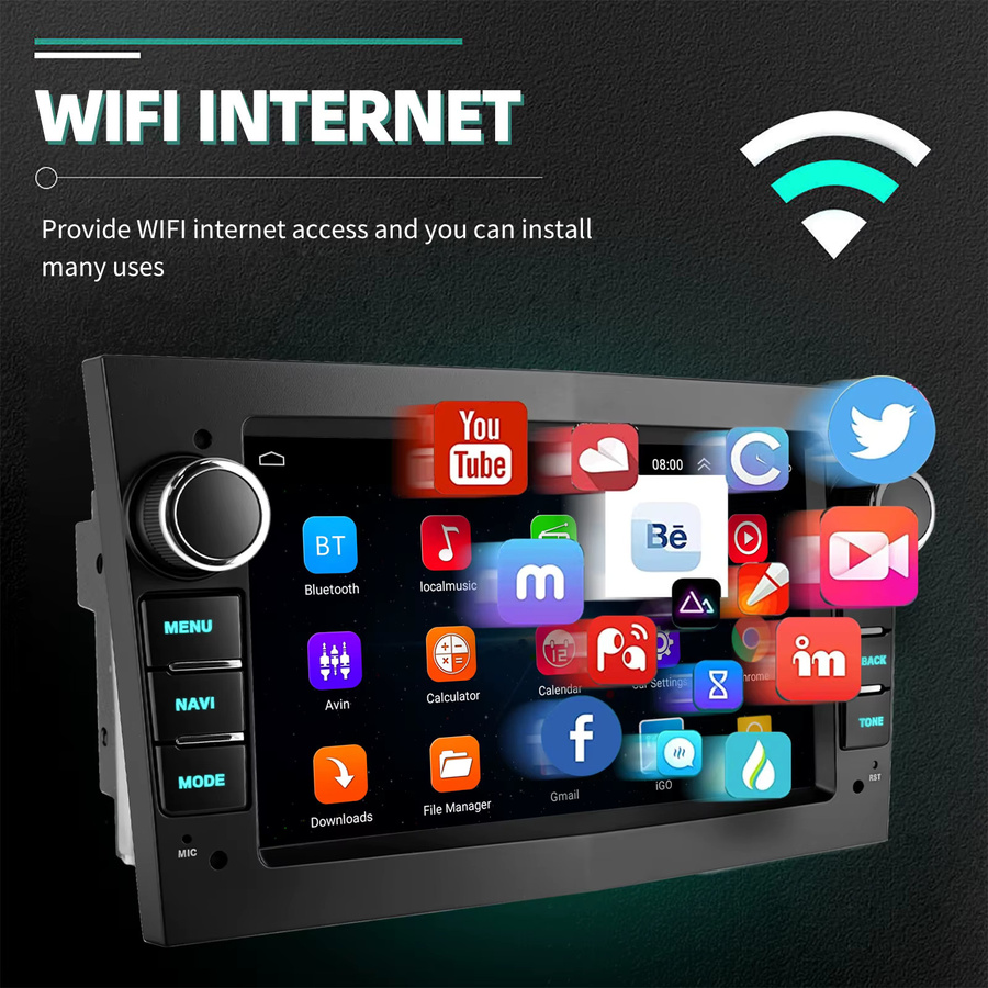 ESSGOO Android 14 Autoradio mit 7 Zoll Touchscreen für Opel Vauxhall Corsa C/D Antara Astra Zafira Vivara inklusive Carplay, Android Auto, Bluetooth und Wifi in Schwarz/Silber - Bild 5