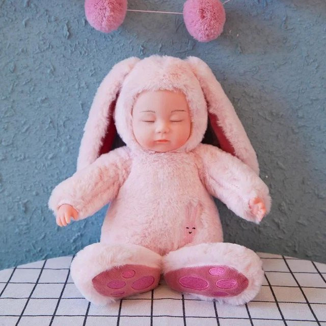Fashnics Babypuppe Hase Plüschtier rosa - Bild 1