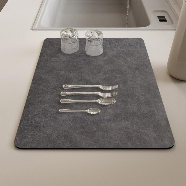 Saugfähige Kieselgur Küchenablaufmatte von Yiran Furniture für die Arbeitsplatte, rutschfest und schmutzabweisend, B/T: 60 x 40 cm - Bild 1