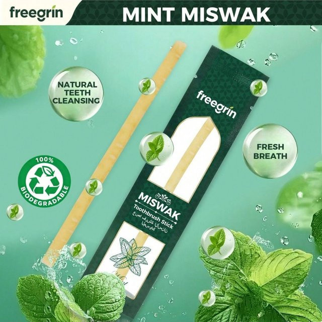 FREEGRIN Natur-Miswak-Zahnbürstenstäbchen mit Minzgeschmack, Unisex - Bild 1