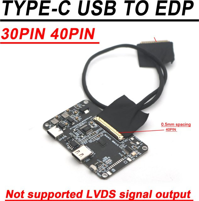 DYKBmetered ISDN Typ-C zu EDP Treiberplatine für 2K und 4K LED LCD Projektor und Display mit 30PIN oder 40PIN Anschluss für Laptop, Notebook und Mobiltelefon - Bild 1
