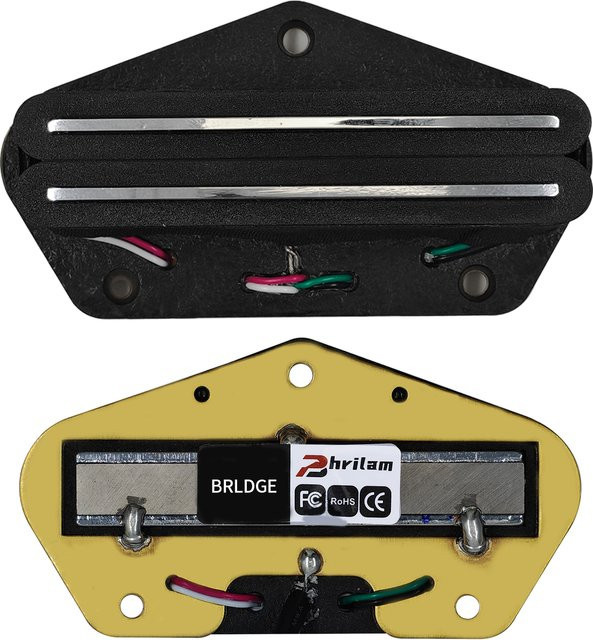 PHRILAM Alnico 5 Hot Rail Humbucker Bridge Pickup für FD TL E-Gitarren in Schwarz - Bild 1