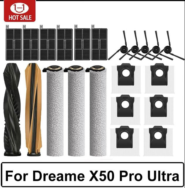 Dreame Zubehör-Set für X50 Pro Ultra Aqua 10 Ultra Roller Complete RLH31CE mit Hauptbürste, Seitenbürste und Hepa-Filter in Multicolour - Bild 1