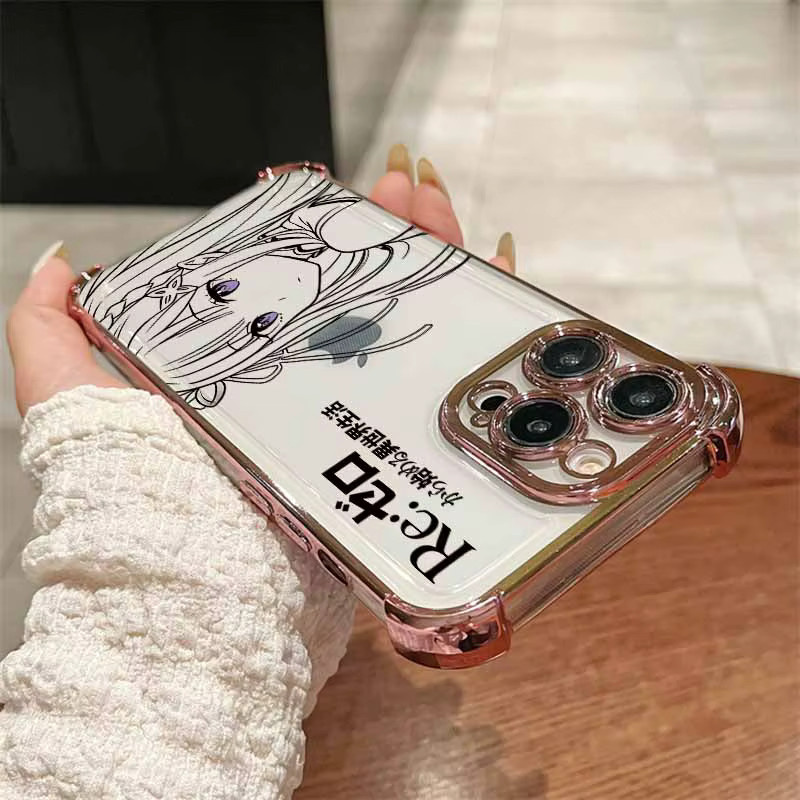 Stoßfeste Handyhülle mit Anime Rem Emilia Design für iPhone 11 bis iPhone 17 Pro Max und weitere Modelle - Bild 3