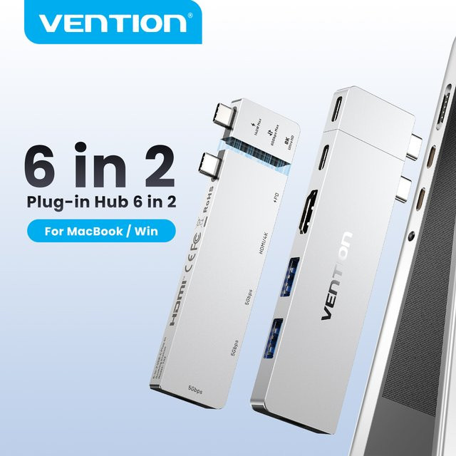 Vention Thunderbolt 4 Dockingstation mit USB-C und HDMI 4K UHD für MacBook Pro Air und Windows Laptops - Bild 1