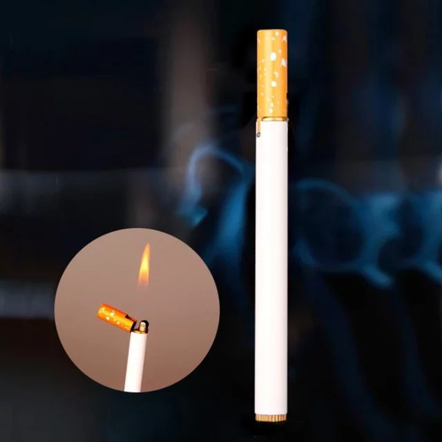 Kompaktes Mini-Butangas-Feuerzeug aus Metall in Weiß mit Gratis-Feuerstein - Bild 1