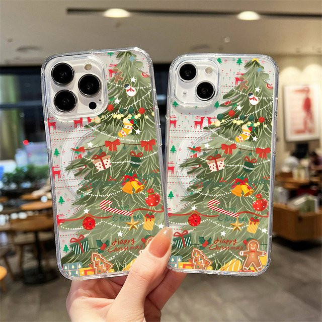 Magnetische iPhone Hülle mit Luxus Weihnachtsbaum Design für Apple iPhone 17 Pro Max, 16, 15, 14, 13, 12 und 11 Modelle - Bild 1
