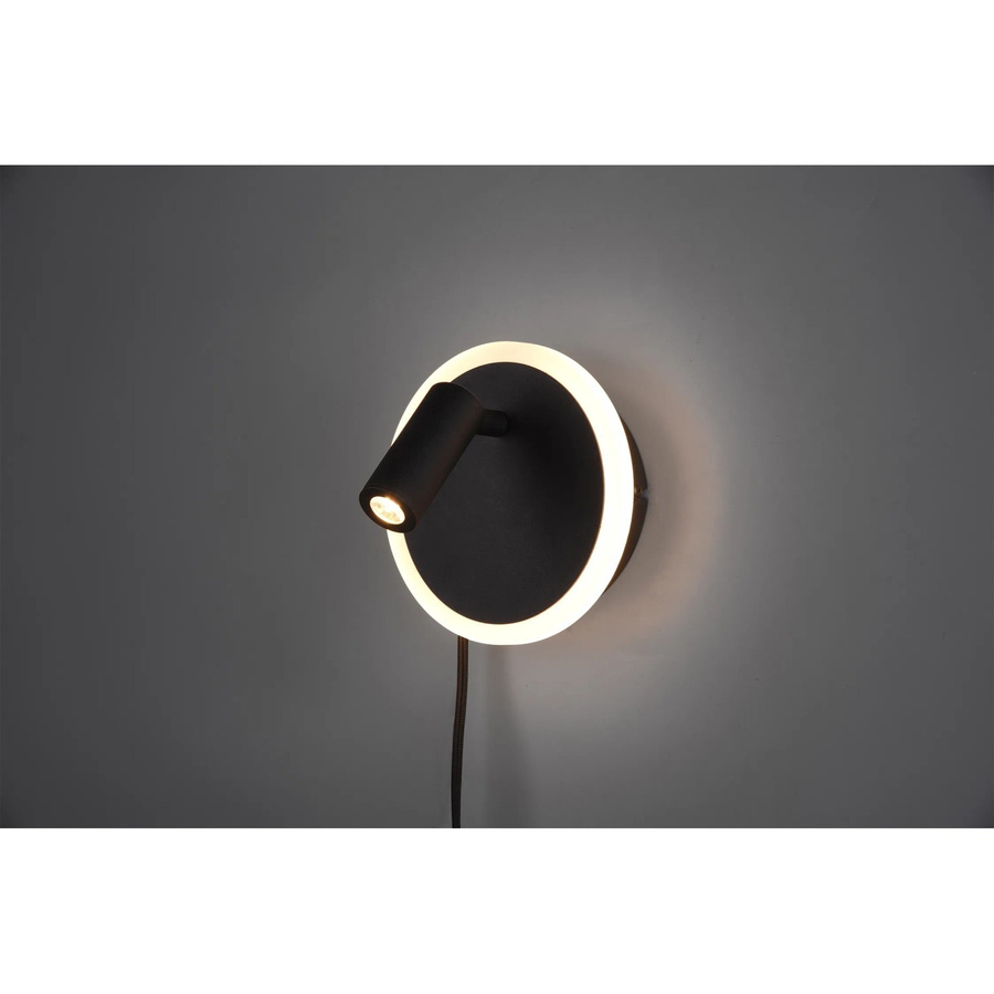 Trio LED-Wandleuchte Jordan Schwarz Matt aus Metall mit Up-Down-Licht und Fernbedienung, B/T/H: 15 x 15 x 7 cm - Bild 2