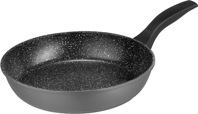 Stoneline Schmorpfanne mit hohem Rand, Induktion, Antihaftbeschichtung mit Steinpartikeln, Grau/Schwarz, Durchmesser: 24 cm - Bild 1