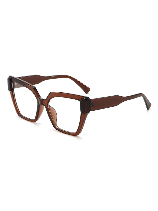 TWOOO Korrektionsbrille Damen, Cat-Eye, Vollrand, Kunststoff, braun - Bild 2