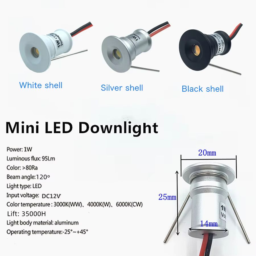 YELEDWAY LED Mini Downlight Einbaustrahler mit Treiber 12V IP65 für Küche und Decke, Ausschnitt: 15 mm - Bild 2