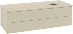 V&B Waschtischunterschrank Antao mit Frontstruktur in Grau lackiert, B/T/H: 120 x 50 x 36 cm - Bild 1