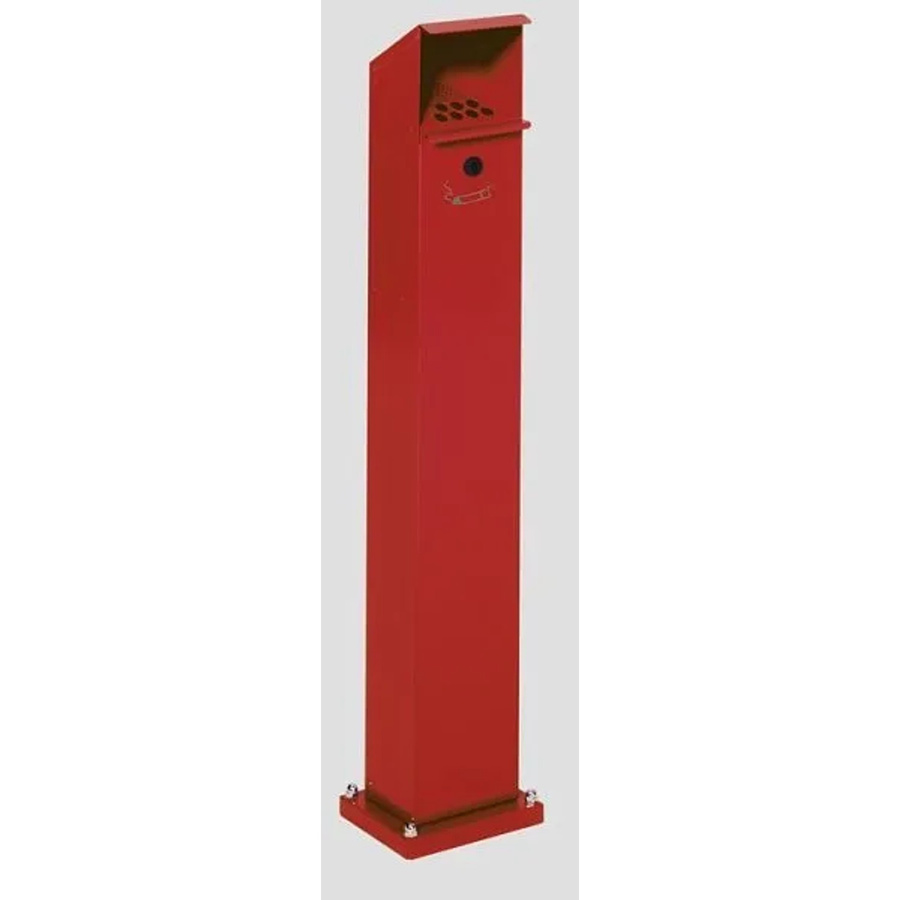 PROREGAL Ascher Standsäule aus verzinktem Stahl mit Schloss und Bodenplatte, Rot, H x B x T: 115 x 18 x 15 cm - Bild 2