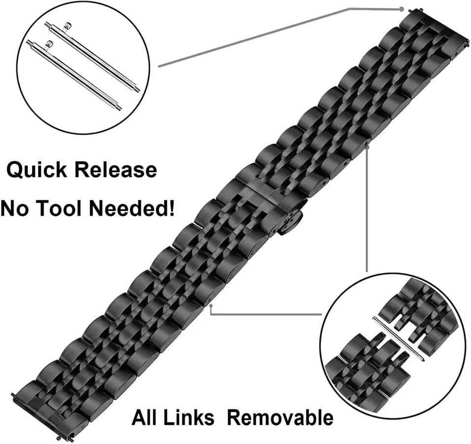 Uhrenarmband Edelstahl, Silber, Unisex - Bild 2