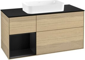 V&B Waschtischunterschrank Finion mit Wandbeleuchtung in Oak Veneer Braun, B: 120 cm, T: 60 cm - Bild 1