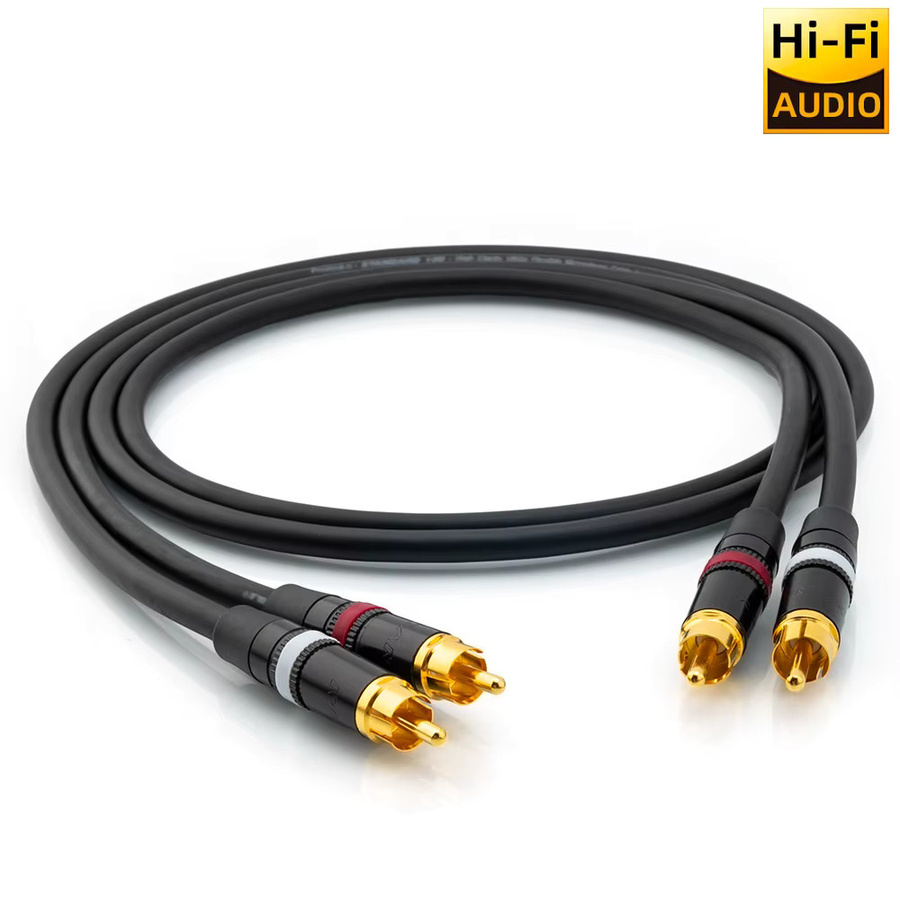 Mogami 2549 RCA zu RCA Audio Kabel mit vergoldeten REAN Steckern in Schwarz für HIFI Verstärker DAC Mixer und Lautsprecher - Bild 2