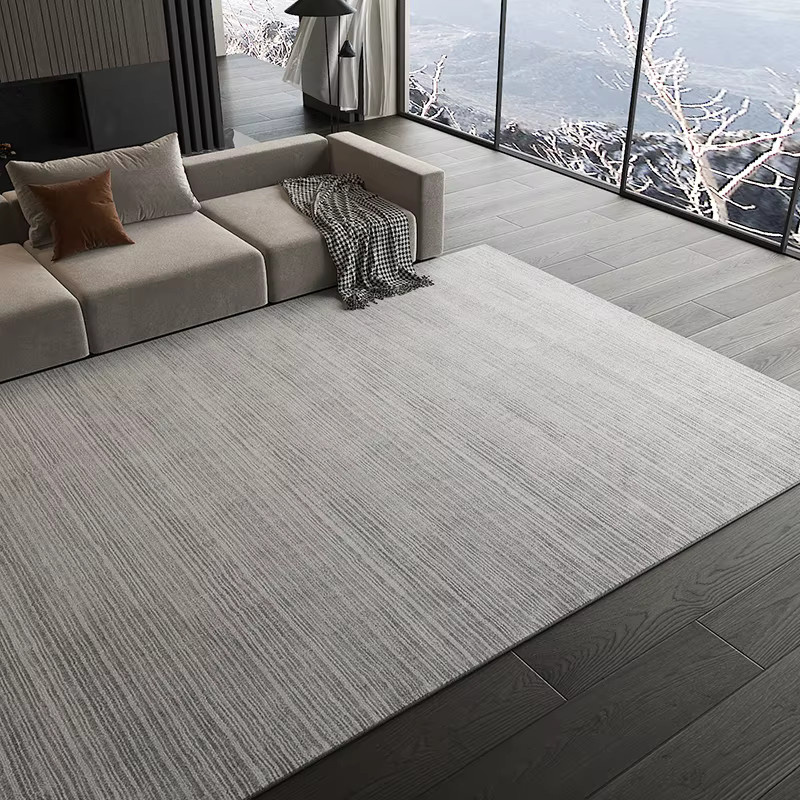 VIKAMA Teppich Pure Color Stripe in Beige, moderner Flatweave Bodenmatte für Wohnzimmer, Schlafzimmer oder Küche, rechteckig - Bild 2