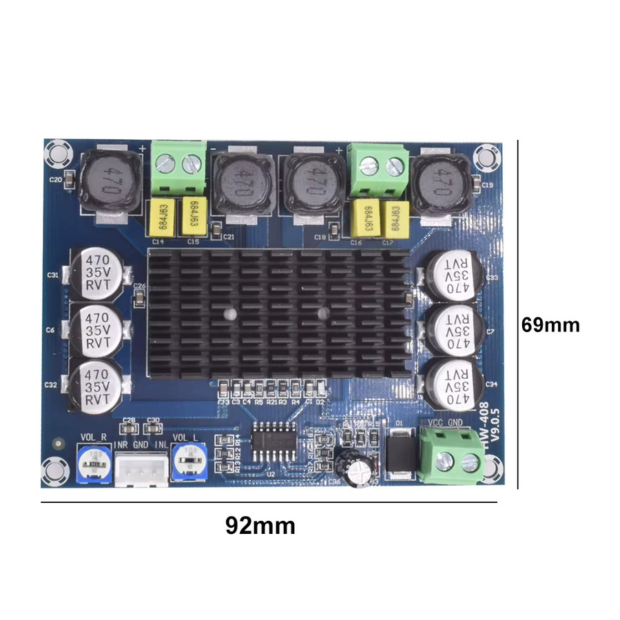 ALLOET Zweikanal Digitaler Stereo-Audio-Leistungsverstärker CS8673 DIY 240W Hochleistungs-Soundboard DC12-26V - Bild 3