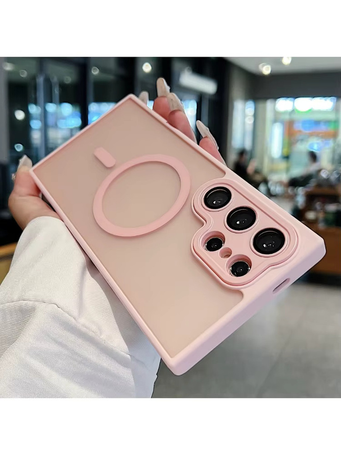 Transparente Stoßfeste MagSafe Magnetische Hülle für Samsung Galaxy S26 S25 S24 S23 Ultra FE A16 A56 A17 in Blau oder Pink - Bild 2