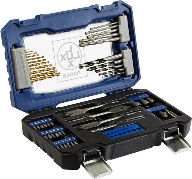 LUX-TOOLS Bohrer- und Bitset 52-teilig in Blau und Stahl - Bild 1
