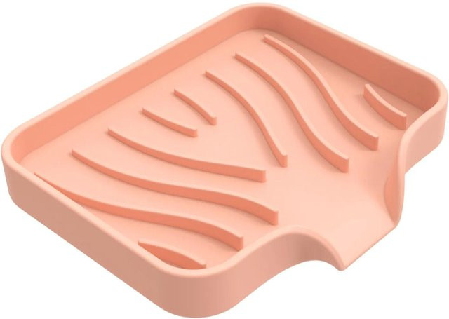 Love Home Garden Silikon Seifenschale mit Abtropffunktion und rutschfester Basis in Rosa - Bild 1