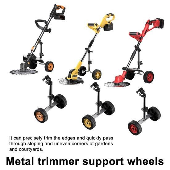 Corefit Rasentrimmer Stützräder in Gelb mit 28mm Aufsatzrädern für einfache Handhabung - Bild 3