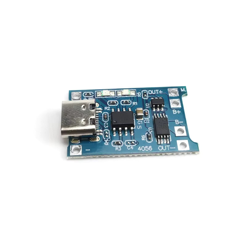 TP4056 Lithium-Batterie-Lademodul mit Schutzfunktion, 1A Ladestrom, USB Typ-C Eingang für 18650 Li-Ion und Li-Po Akkus, Blau - Bild 2