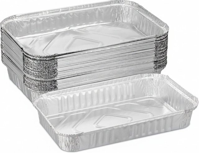 Relaxdays Grillschalen aus Aluminium in Silber, 25er Set, B: 31 cm, T: 21 cm, H: 4,5 cm - Bild 1