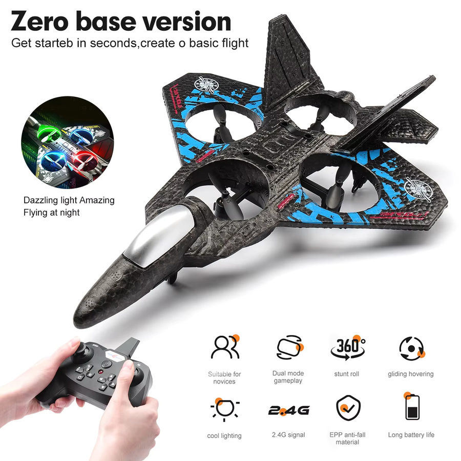 ANTSIR RC Flugzeug, Schaum Stunt RC Segelflugzeug, mit LED Lichter - Bild 2