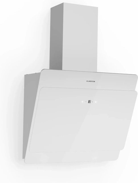 Klarstein Aurica 60 Dunstabzugshaube Glas Weiß mit LED Touch und 607 m³/h Luftleistung - Bild 1