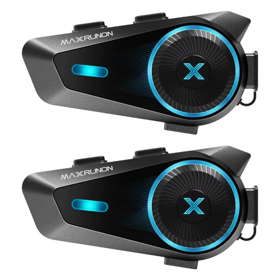MAXRUNON D10 Motorrad Bluetooth Intercom Helm Headset mit AI Sprachsteuerung und ENC, IPX7 wasserdicht, Farbe: Schwarz - Bild 7