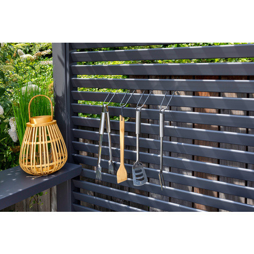 Mr. GARDENER Pergola-Lamellenwand Basic 88 aus Aluminium in Anthrazit-Schwarz, B/T/H: 232 x 230 x 5,5 cm - Bild 2