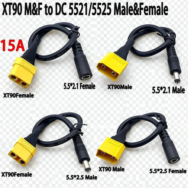 HBXINTAO XT90 zu DC Adapter Kabel für Auto Batterie und Ladegerät, 14AWG, 30 cm Länge - Bild 1