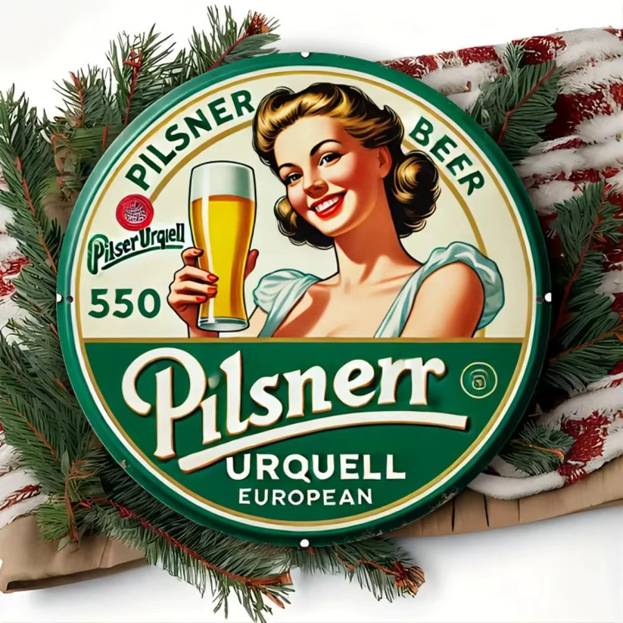 Pilsner Urquell Vintage Blechschild CIFBUY Retro Aluminium Wandkunst B/H: 20,32 x 20,32 cm Multicolour - Bild 3